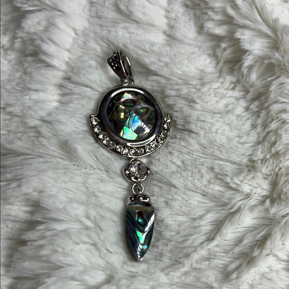 Silver and Abalone Shell Pendant Necklace